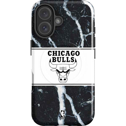NBA Chicago Bulls Marble iPhone 16 Magsafe Impact Case