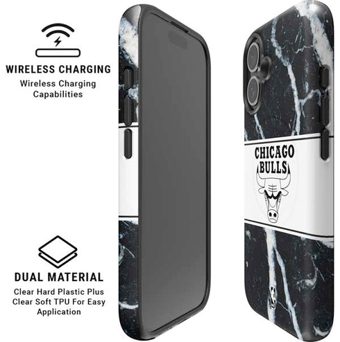 NBA Chicago Bulls Marble iPhone 16 Magsafe Impact Case