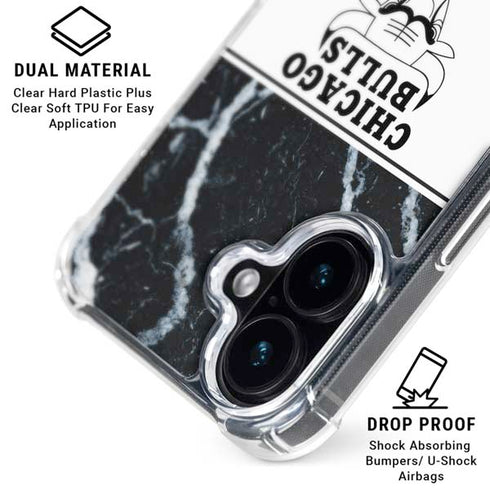 NBA Chicago Bulls Marble iPhone 16 Plus Clear Case