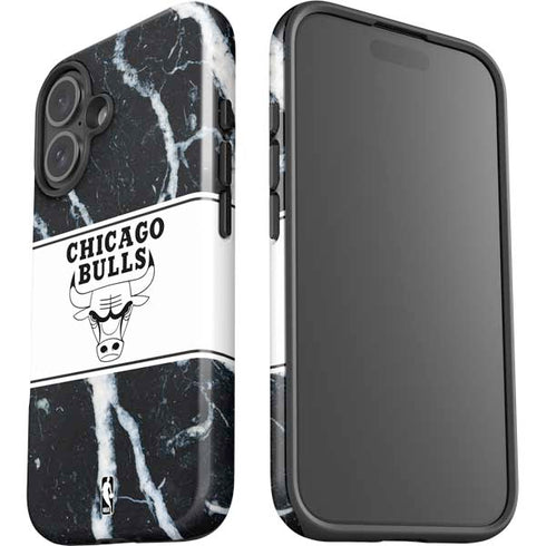 NBA Chicago Bulls Marble iPhone 16 Plus Impact Case