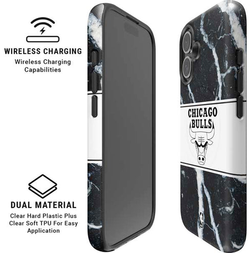 NBA Chicago Bulls Marble iPhone 16 Plus Magsafe Impact Case