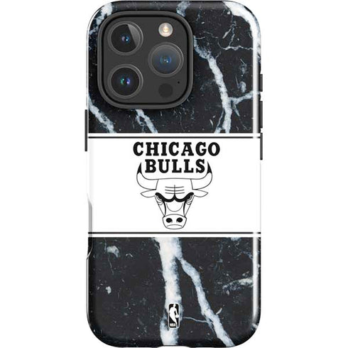 NBA Chicago Bulls Marble iPhone 16 Pro Impact Case