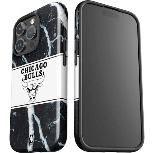 NBA Chicago Bulls Marble iPhone 16 Pro Max Impact Case