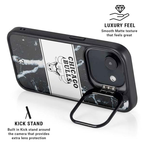 NBA Chicago Bulls Marble iPhone 16e Kickstand Case
