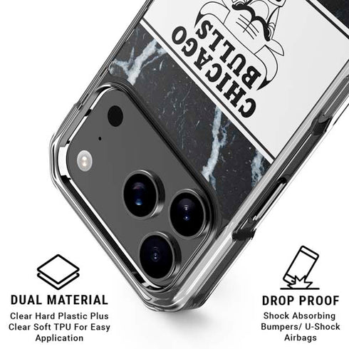 NBA Chicago Bulls Marble iPhone 18 Pro Clear Case
