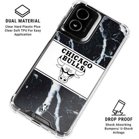 NBA Chicago Bulls Marble Moto G Power 5G (2024) Clear Case