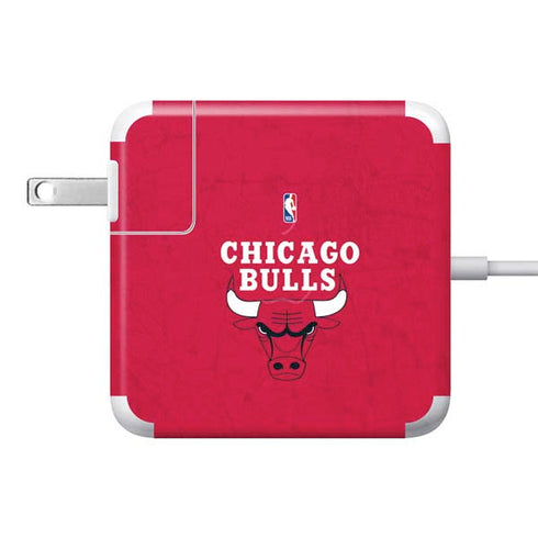 NBA Chicago Bulls Red Distressed 85W Power Adapter (15 and 17 inch MacBook Pro Charger) Skin