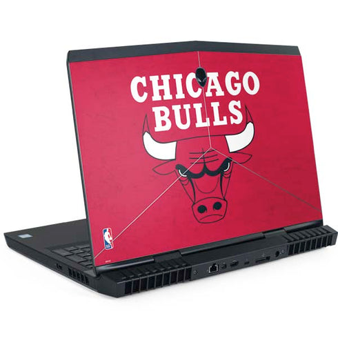 NBA Chicago Bulls Red Distressed Dell Alienware Skin