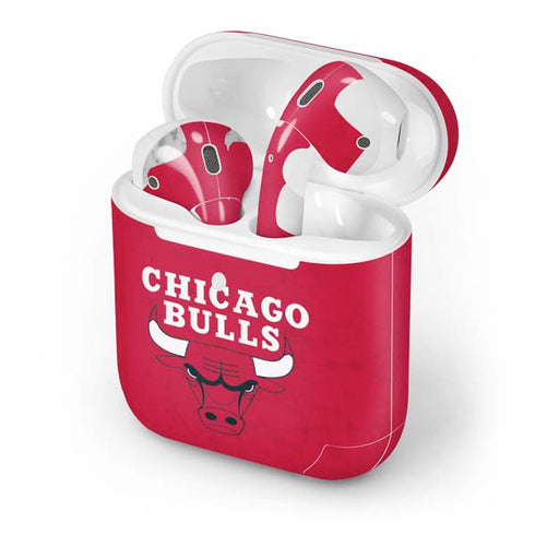 NBA Chicago Bulls Red Distressed Apple AirPods 2 Skin