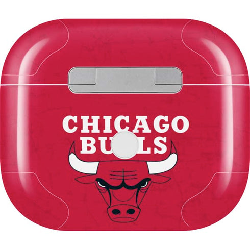 NBA Chicago Bulls Red Distressed Apple AirPods (3rd Gen 2021) Skin