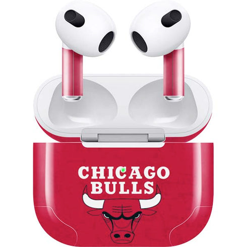 NBA Chicago Bulls Red Distressed Apple AirPods (3rd Gen 2021) Skin