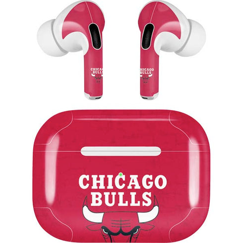 NBA Chicago Bulls Red Distressed AirPods Skins