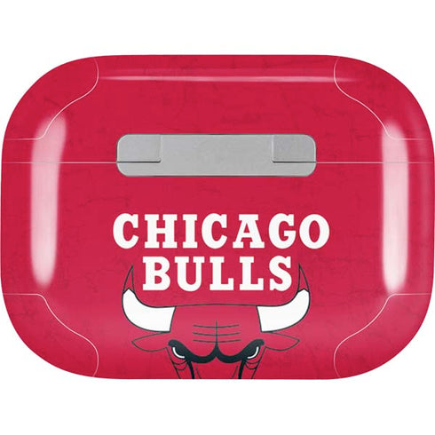 NBA Chicago Bulls Red Distressed AirPods Skins