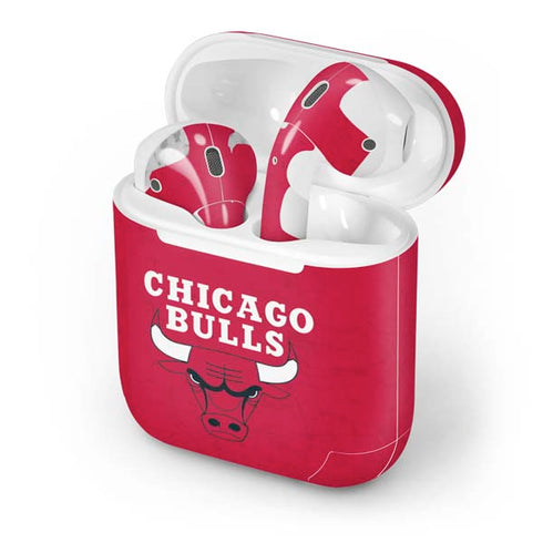 NBA Chicago Bulls Red Distressed Apple AirPods Skin