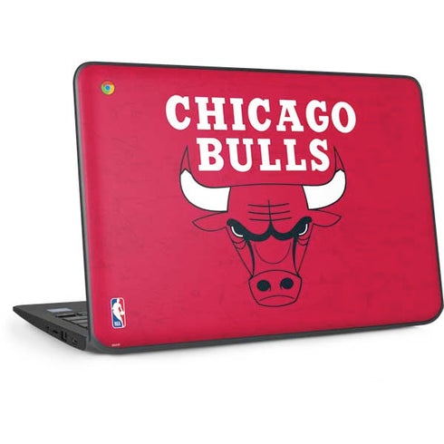 NBA Chicago Bulls Red Distressed HP Chromebook Skin