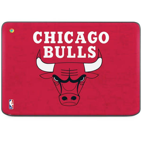 NBA Chicago Bulls Red Distressed HP Chromebook Skin