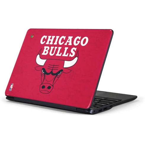 NBA Chicago Bulls Red Distressed Samsung Chromebook Skin
