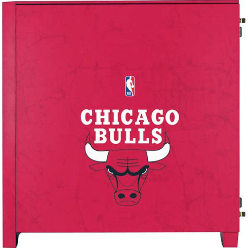 NBA Chicago Bulls Red Distressed Corsair 4000D Tempered Glass Mid-Tower ATX Case Skin