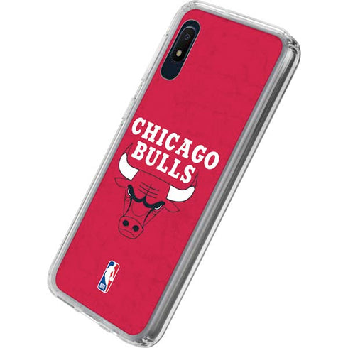 NBA Chicago Bulls Red Distressed Galaxy A10e Clear Case
