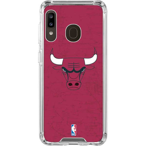 NBA Chicago Bulls Red Distressed Galaxy A30 Clear Case