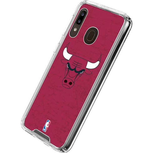 NBA Chicago Bulls Red Distressed Galaxy A30 Clear Case