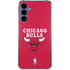 NBA Chicago Bulls Red Distressed Galaxy A35 5G Clear Case