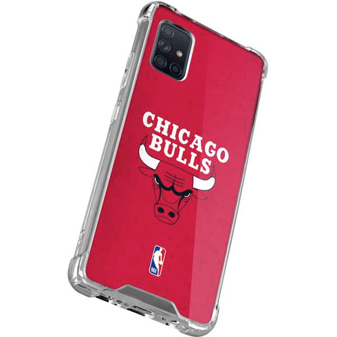 NBA Chicago Bulls Red Distressed Galaxy A71 5G Clear Case