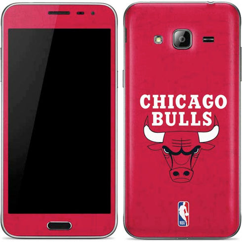 NBA Chicago Bulls Red Distressed Galaxy J3 Skin