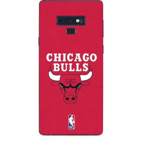 NBA Chicago Bulls Red Distressed Galaxy Note 9 Skin