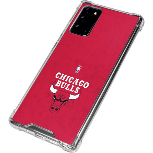 NBA Chicago Bulls Red Distressed Galaxy Note20 5G Clear Case