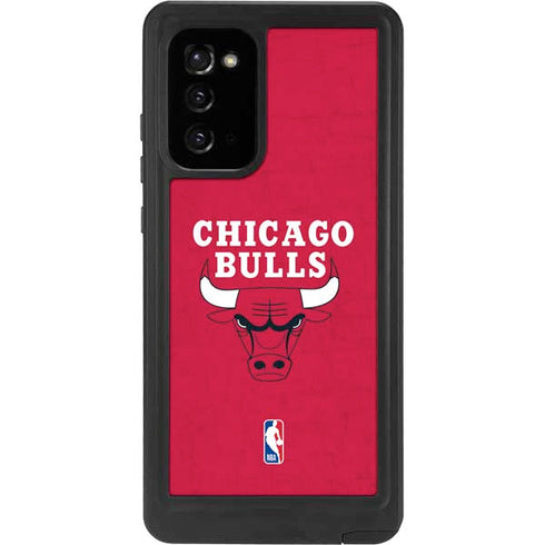 NBA Chicago Bulls Red Distressed Galaxy Note20 5G Waterproof Case