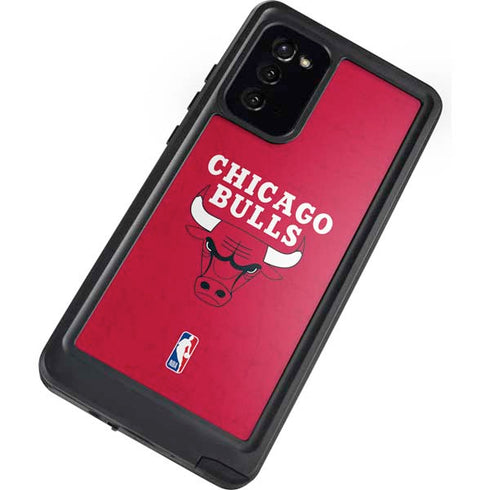 NBA Chicago Bulls Red Distressed Galaxy Note20 5G Waterproof Case