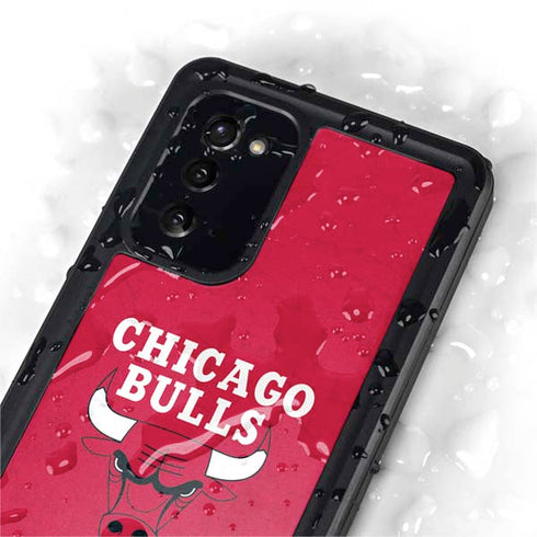 NBA Chicago Bulls Red Distressed Galaxy Note20 5G Waterproof Case
