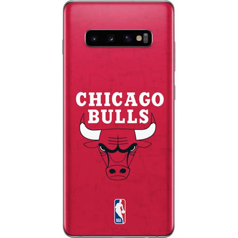 NBA Chicago Bulls Red Distressed Galaxy S10 Plus Skin