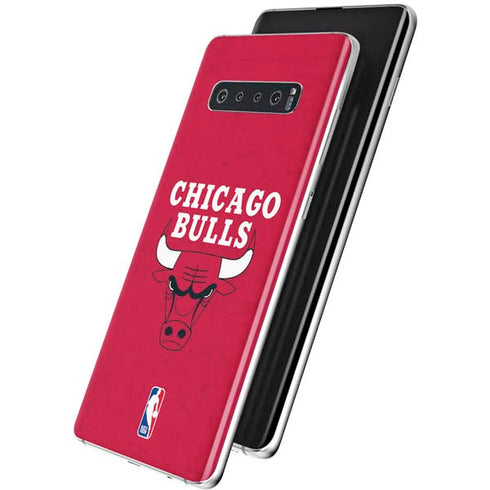 NBA Chicago Bulls Red Distressed Galaxy S10 Plus Skin