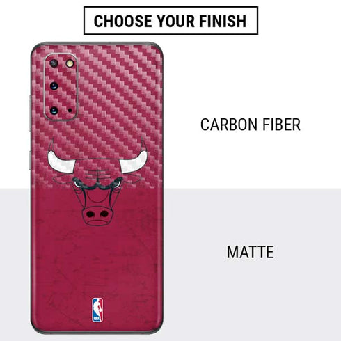 NBA Chicago Bulls Red Distressed Galaxy S20 Skin