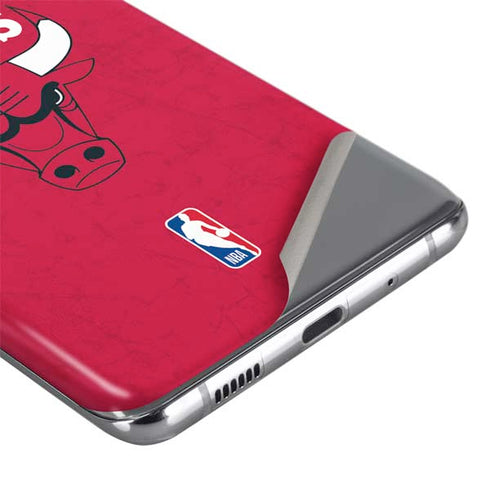 NBA Chicago Bulls Red Distressed Galaxy S20 Skin
