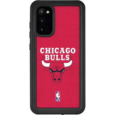 NBA Chicago Bulls Red Distressed Galaxy S20 Waterproof Case