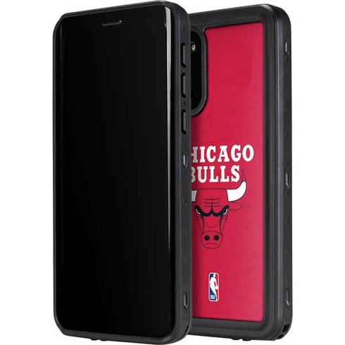 NBA Chicago Bulls Red Distressed Galaxy S20 Waterproof Case