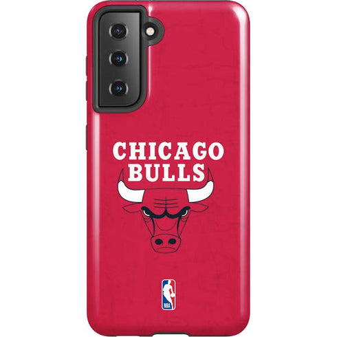 NBA Chicago Bulls Red Distressed Galaxy S21 5G Pro Case