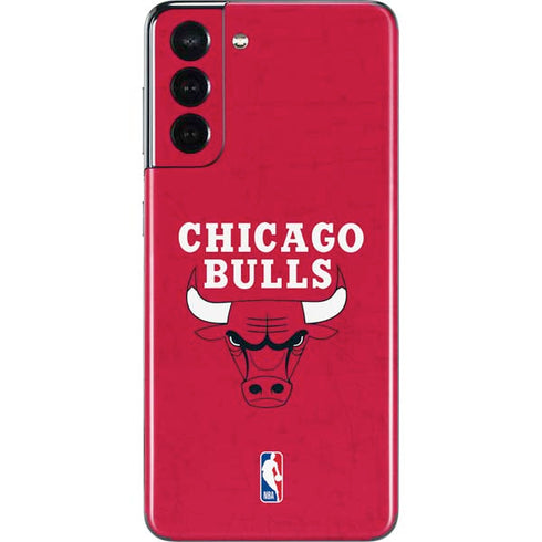 NBA Chicago Bulls Red Distressed Galaxy S21 5G Skin