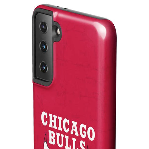 NBA Chicago Bulls Red Distressed Galaxy S21 FE Pro Case