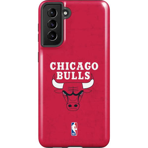 NBA Chicago Bulls Red Distressed Galaxy S21 Plus 5G Pro Case