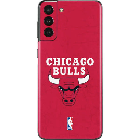 NBA Chicago Bulls Red Distressed Galaxy S21 Plus 5G Skin