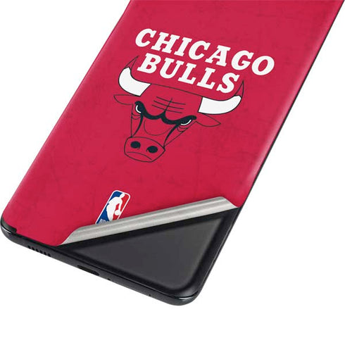 NBA Chicago Bulls Red Distressed Galaxy S21 Plus 5G Skin