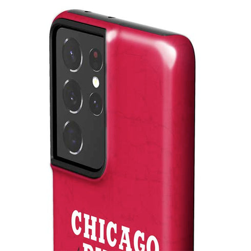 NBA Chicago Bulls Red Distressed Galaxy S21 Ultra 5G Pro Case