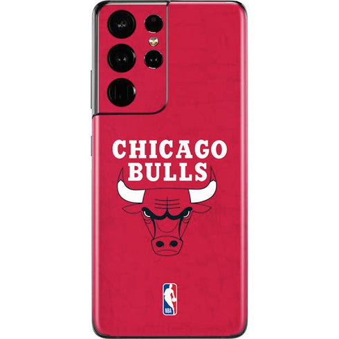 NBA Chicago Bulls Red Distressed Galaxy S21 Ultra 5G Skin