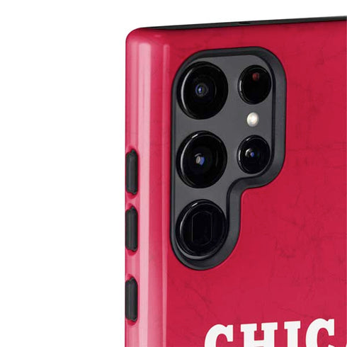 NBA Chicago Bulls Red Distressed Galaxy S22 Ultra Pro Case