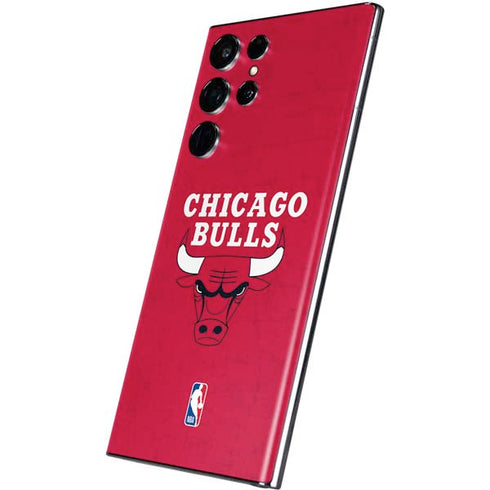 NBA Chicago Bulls Red Distressed Galaxy S22 Ultra Skin