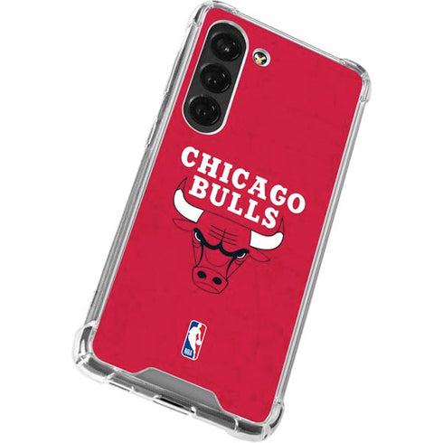 NBA Chicago Bulls Red Distressed Galaxy S23 Clear Case